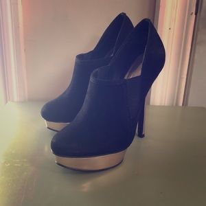 Black Suede High Heel Booties